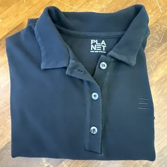 Planet OS Collared Button Tunic Black Dress 100% Pima Cotton Grunge Boho - Picture 12 of 12